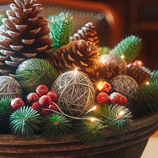 Pflanzschale weihnachtlich dekorieren - Weihnachtsdeko-Ideen: Pflanzschalen festlich gestalten