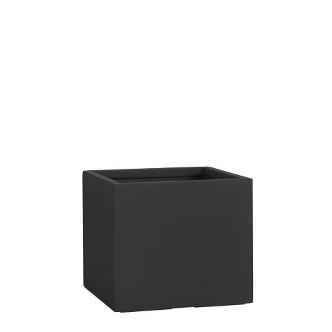 Pflanzkübel eckig Modell Cube 38x44cm in schwarz anthrazit Front