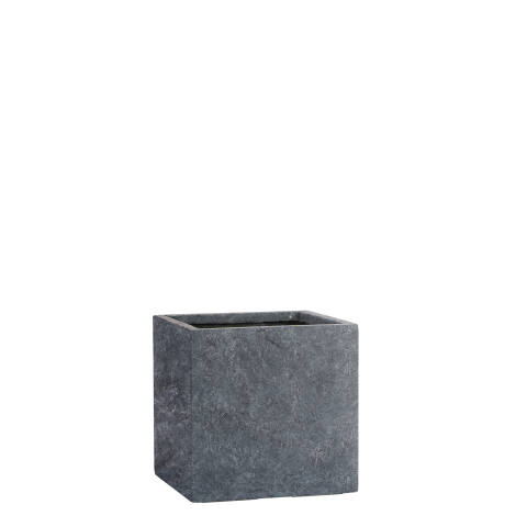 Pflanzkübel eckig Modell Cube 28x28cm in Schieferoptik und Lavaoptik lava anthrazit