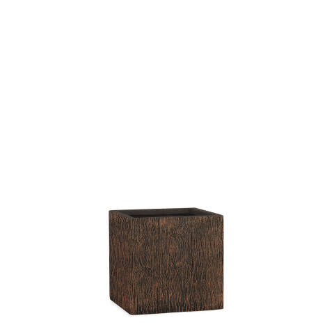 Quadratischer Pflanzkübel Modell Cube 23x23cm in der Farbe wood braun
