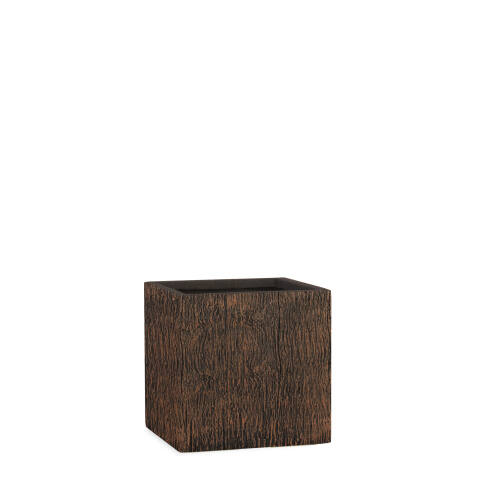 Pflanzkübel eckig Modell Cube 28x28cm in der Farbe wood braun