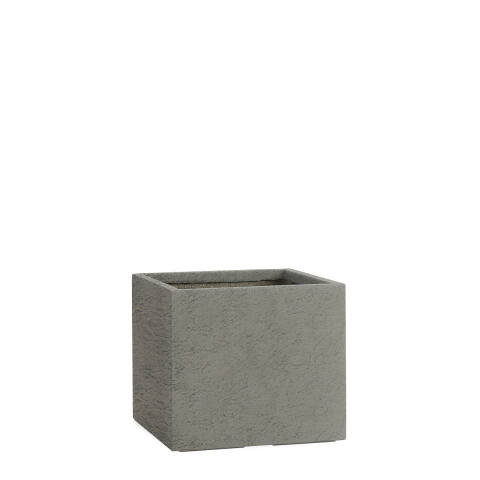 Eckiger Pflanzkübel in Schieferoptik und Lavaoptik lava grau Modell Cube 30x34cm