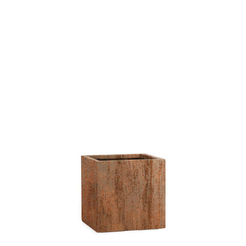 Quadratischer Pflanzkübel Modell Cube 23x23cm in rost