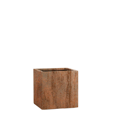 Pflanzkübel in Cortenstahloptik eckig Modell Cube 28x28cm in der Farbe rost