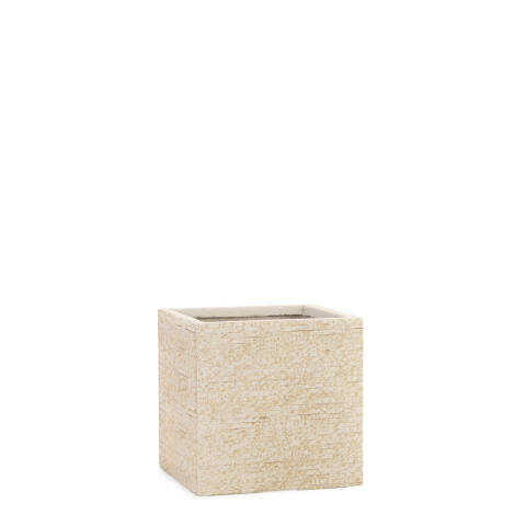 Pflanzkübel eckig Modell Cube 28x28cm in rustikaler Farbe antik sand