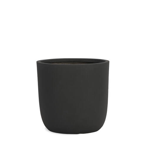 Großer runder Pflanzkübel Modell Cup in der Farbe anthrazit schwarz mit einem Durchmesser von 51cm
