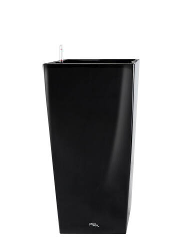 Kunststoff Pflanzkübel mit Bewässerungssystem Modell Square 55cm hoch in der Farbe shiny schwarz