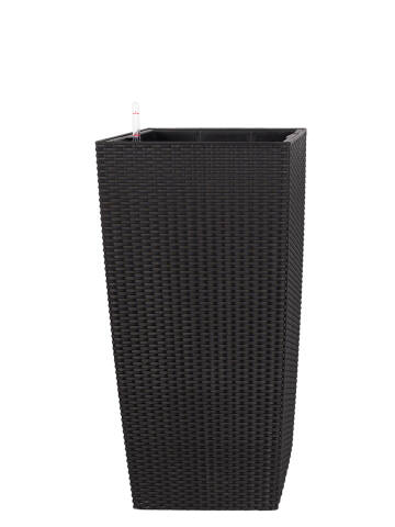 Kunststoff Pflanzkübel mit Bewässerungssystem Modell Square 55cm hoch in der Farbe schwarz