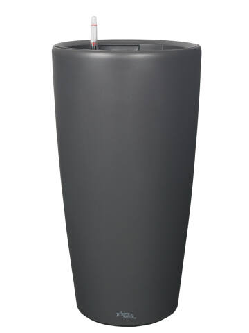 Hohe Kunststoff Pflanzsäule mit Bewässerungssystem Modell Pipe 78cm hoch in dunkelgrau anthrazit