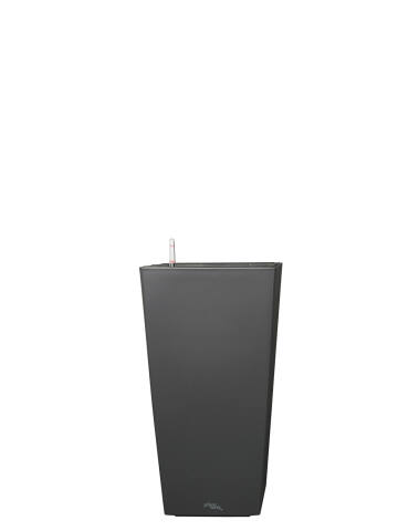 Konischer Kunststoff Pflanzkübel mit Bewässerungssystem Modell Square 19cm hoch in dunkelgrau anthrazit