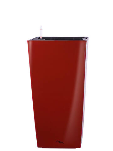 Kunststoff Pflanzkübel mit Bewässerungssystem Modell Square 55cm hoch in shiny rot