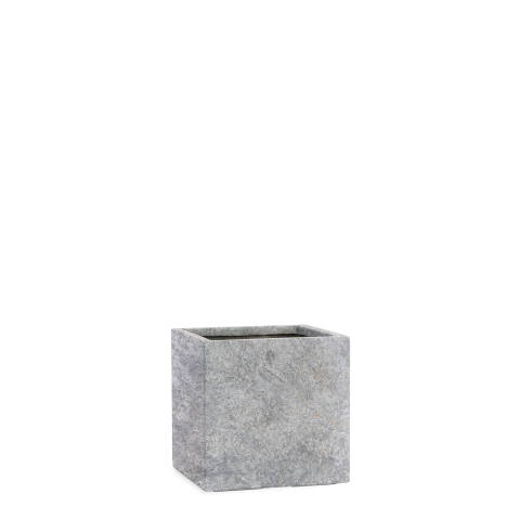 Quadratischer Pflanzkübel Modell Cube 23x23cm in Schieferoptik und Lavaoptik lava hellgrau