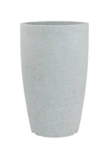 Runde Kunststoff Pflanzsäule Modell Pipe 77cm hoch in Betonsteinoptik in der Farbe grau