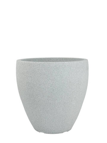 Runder Kunststoff Pflanzkübel Modell Cup 40cm Durchmesser in Natursteinoptik grau