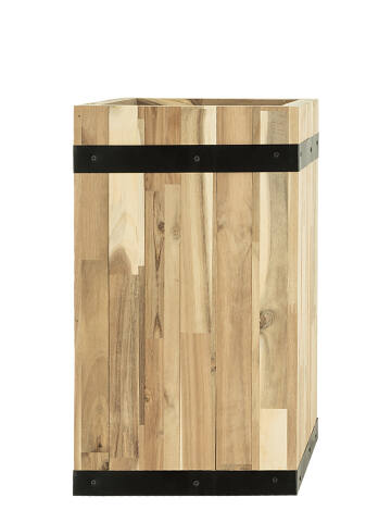Hohe Pflanzkübel Säule aus natürlichem Akazienholz Modell Tower 65cm hoch Holzoptik