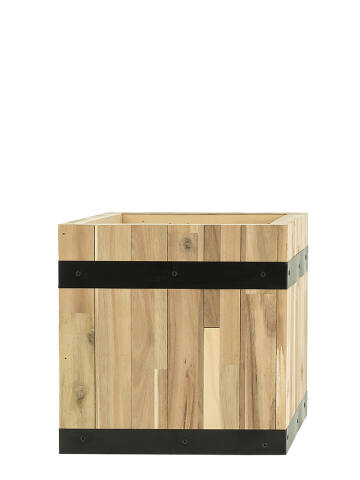 Quadratischer Pflanzkübel Modell Cube 28x28cm aus natürlichem Akazienholz