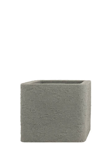 Eckiger Kunststoff Pflanzkübel Modell Cube 30x30cm in Schieferoptik und Lavaoptik lava grau