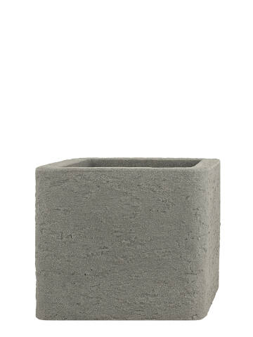Pflanzkübel eckig Modell Cube 40x40cm Rilleoptik in Schieferoptik und Lavaoptik lava grau