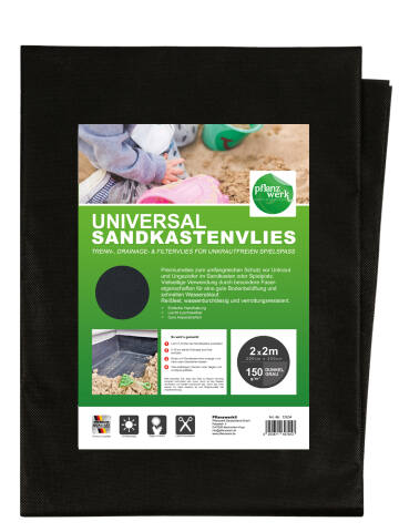 Qualitativ hochwertiges Vlies zur sicheren und unkrautfreien Befüllung von Sandkästen
