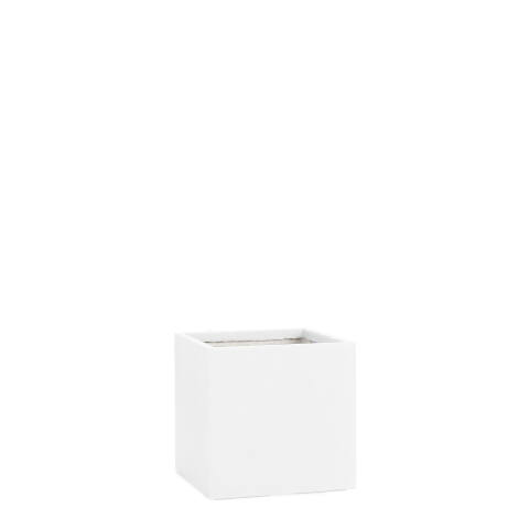 Quadratischer Pflanzkübel Modell Cube 23x23cm in modernem weiß