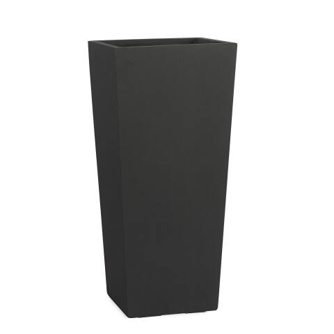 Eckige Pflanzkübel Säule konisch Modell Conic 70cm hoch in der Farbe schwarz anthrazit